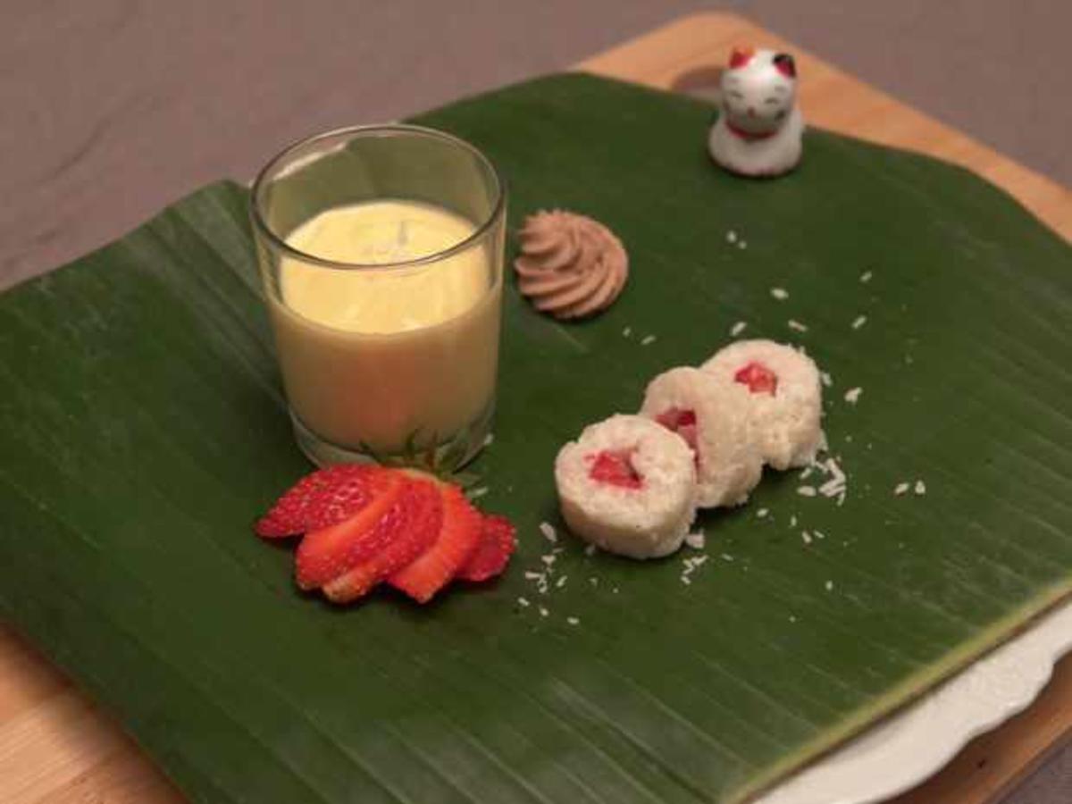 Süßes Sushi mit Schoko und Mango Sahne - von Das perfekte Dinner