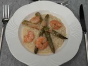 Parmesanrisotto mit Garnelen und grünem Spargel - Rezept - Bild Nr. 16844