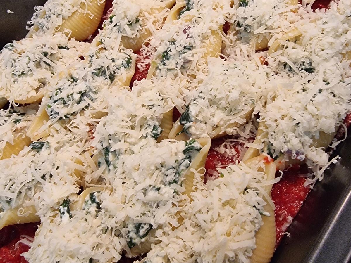 Muschelnudeln mit Spinat-Ricotta-Füllung - Rezept