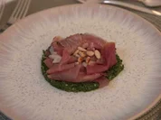 In Apfelessig und Estragon eingelegte Birne auf Petersilienpesto - Rezept - Bild Nr. 2