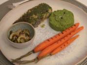 Lachs mit Petersilie auf Erbsenpüree mit karamellisierten Möhren - Rezept - Bild Nr. 2