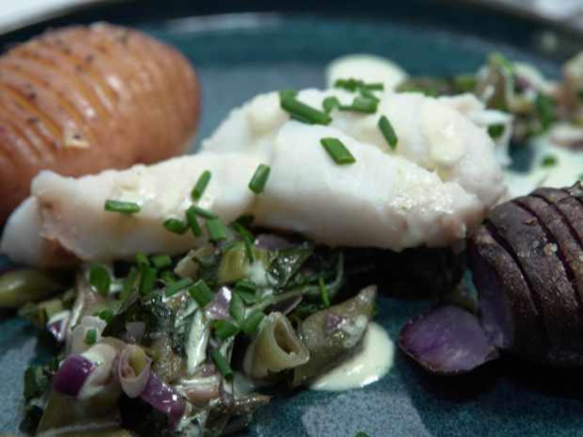 Fisch mit Kartoffeln und Limetten-Koriander-Aioli - Rezept - kochbar.de