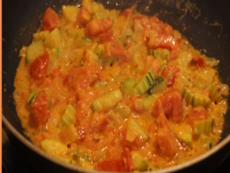 Eier in Senfsauce mit Zucchini-Tomaten-Gemüse und Drillingen - Rezept - Bild Nr. 16876