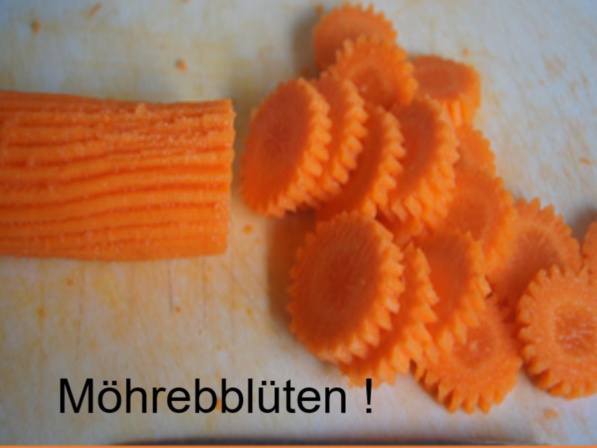 Gebratener Leberkäse mit Honig-Möhrenblüten und Kartoffelgratin - Rezept - Bild Nr. 16868