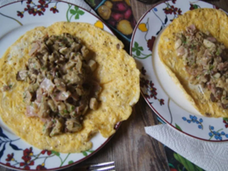 Steinpilz-Schinken-Omelett mit Pimentos - Rezept - Bild Nr. 14