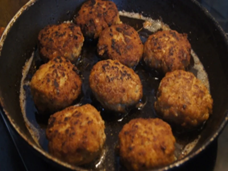 Rindfleisch-Frikadellen mit Erbsen-Möhren-Gemüse und Kartoffelstampf - Rezept - Bild Nr. 16870