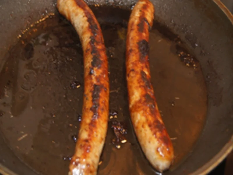 Wildschweinbratwürstchen mit Rotkohl und Kartoffelstampf - Rezept - Bild Nr. 6