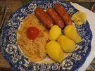 Salsicca Finocchio mit Weinsauerkraut und Pellkartoffel-Drillingen - Rezept - Bild Nr. 2