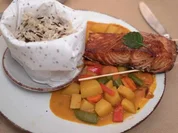 Grumbeer-Curry an Wildreis und Teriyaki-Lachs - Rezept - Bild Nr. 2