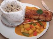 Rezept: Grumbeer-Curry an Wildreis und Teriyaki-Lachs Bild Nr. 2 Grumbeer-Curry an Wildreis und Teriyaki-Lachs - Rezept - Bild Nr. 2