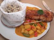 Grumbeer-Curry an Wildreis und Teriyaki-Lachs - Rezept - Bild Nr. 2