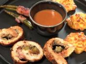 Putenrouladen mit Walnuss-Pesto und Herzoginkartoffeln mit Bohnen im Speckmantel - Rezept - Bild Nr. 16872