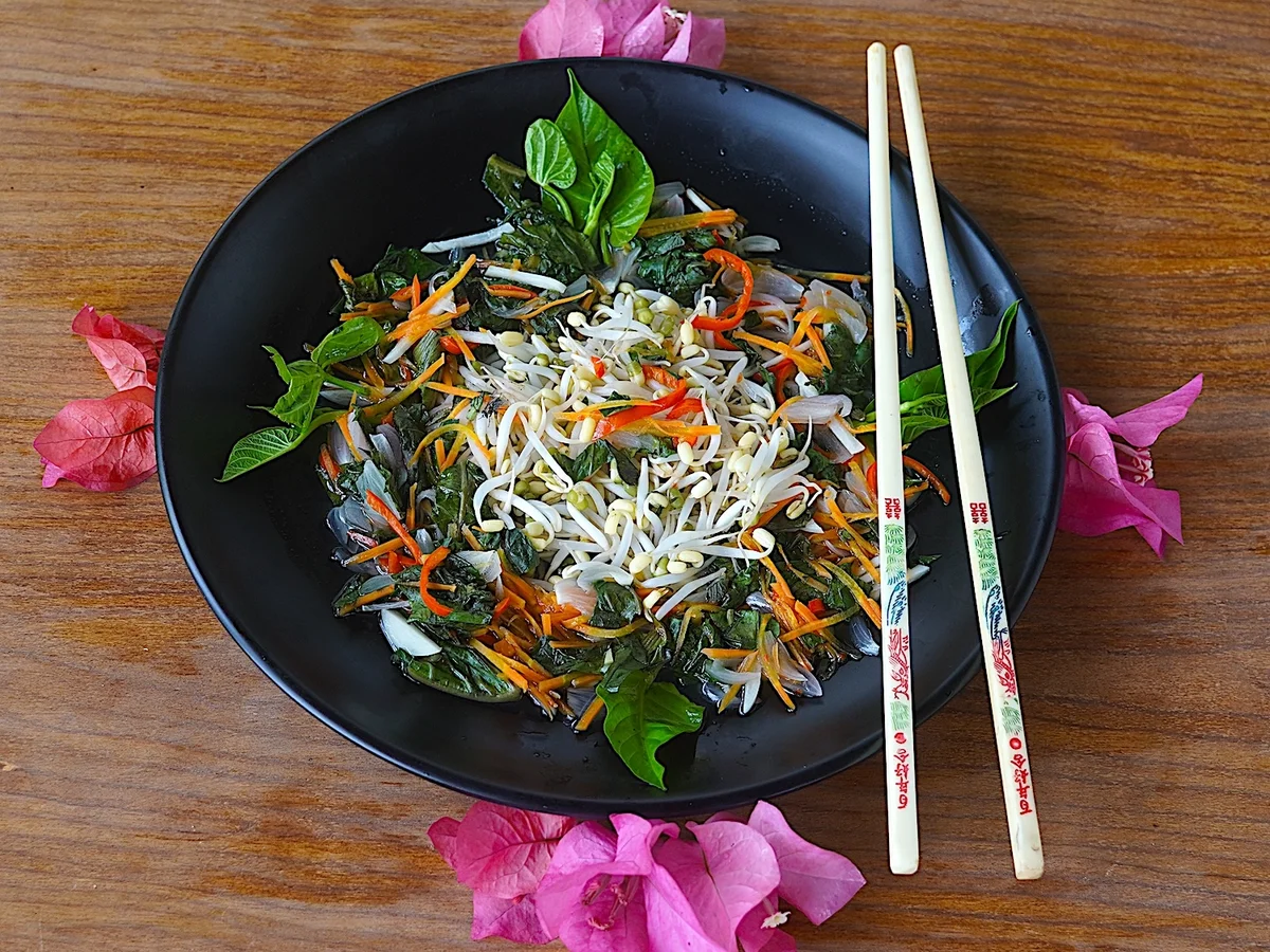 Rezept: Mungokeimlinge mit würzigem Spinat Bild Nr. 16888 Mungokeimlinge mit würzigem Spinat - Rezept - Bild Nr. 16888