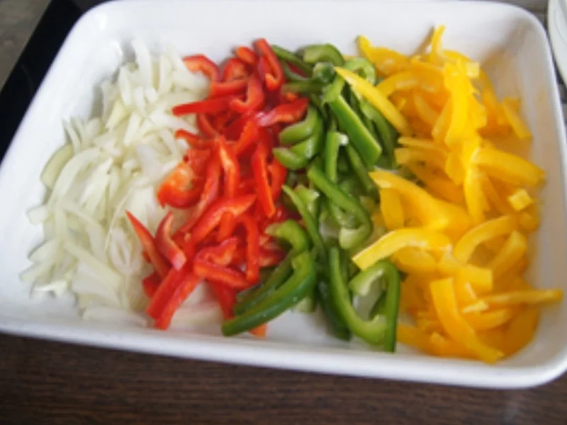 Gyros mit bunten Paprikastreifen und Pommes Frites - Rezept - Bild Nr. 5