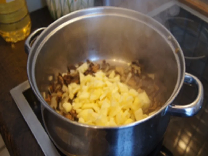 Sauerkraut mit Steinpilzen und Bratkartoffeln - Rezept - Bild Nr. 16893