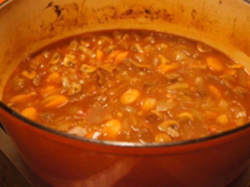 Gulasch mit Champignons, Zwiebeln und Bundmöhren - Rezept - Bild Nr. 16907