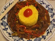 Rindfleisch mit Gemüse und Würzreis - Rezept - Bild Nr. 2