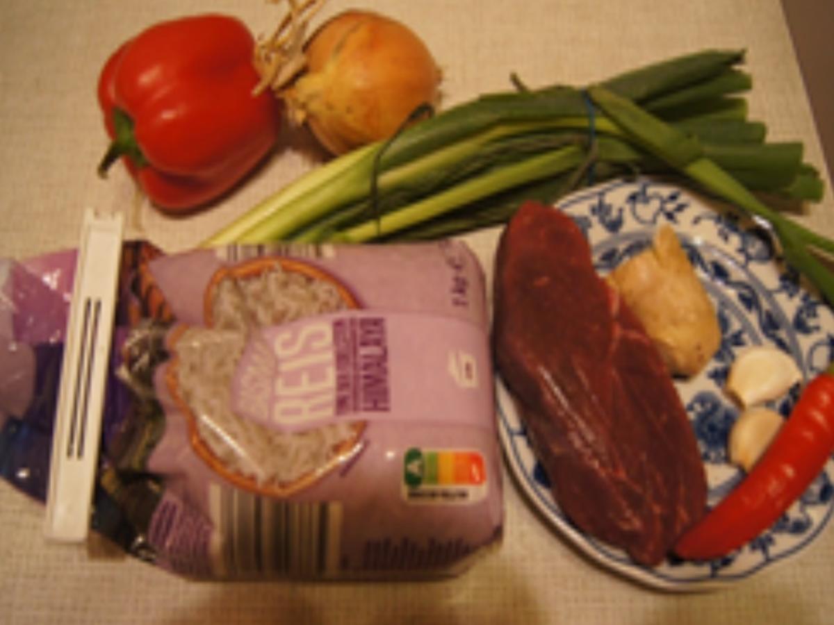 Rindfleisch mit Gemüse und Würzreis - Rezept - Bild Nr. 3