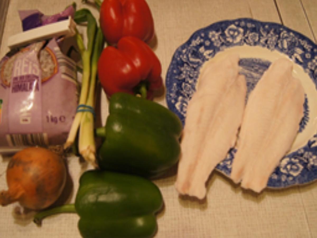 Knusper-Fischfilet auf Gemüsestreifen süß-sauer mit Basmatireis - Rezept - Bild Nr. 16889