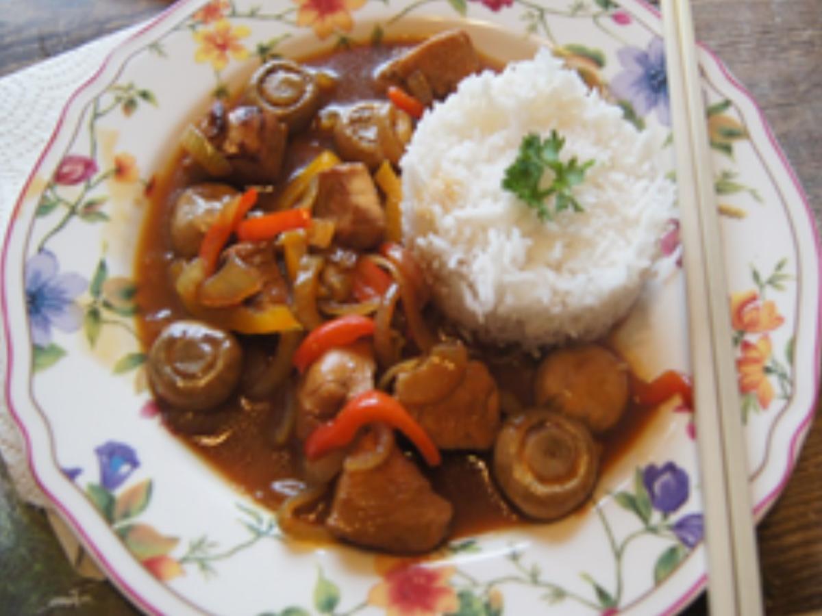 Hähnchenbrustfilet mit Champignons und Basmatireis - Rezept - kochbar.de