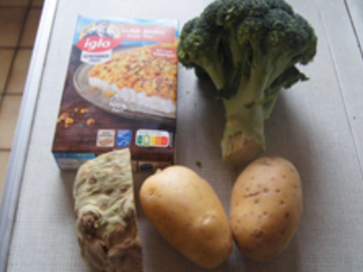 Schlemmerfilet Bordelaise mit Brokkoli und Sellerie-Kartoffelstampf - Rezept - Bild Nr. 3