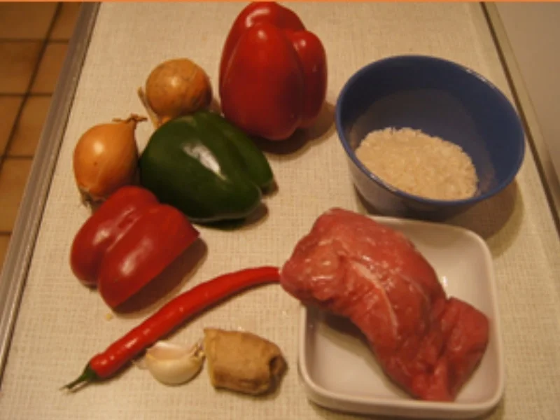 Schweinefilet mit Zwiebel-Paprika-Gemüse und Basmatireis - Rezept - Bild Nr. 16888