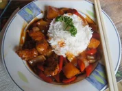 Rezept: Hühnerfleisch süß-sauer mit Basmatireis Bild Nr. 2 Hühnerfleisch süß-sauer mit Basmatireis - Rezept - Bild Nr. 2