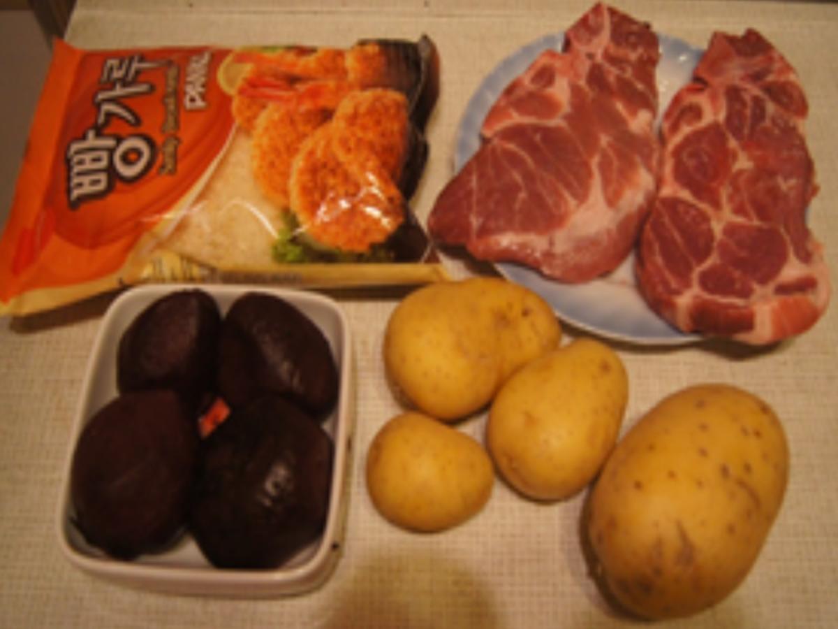 Nackenkotelett mit Kartoffelstampf und Rote-Bete-Salat - Rezept - Bild Nr. 3