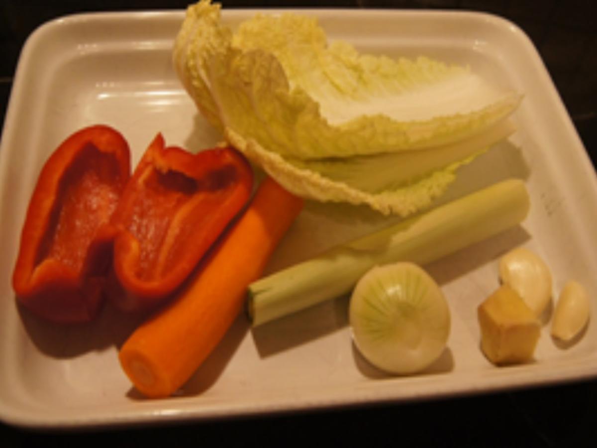 Wok-Gemüsemix süß-sauer mit Eierstreifen und Mie-Nudeln - Rezept - Bild Nr. 16895