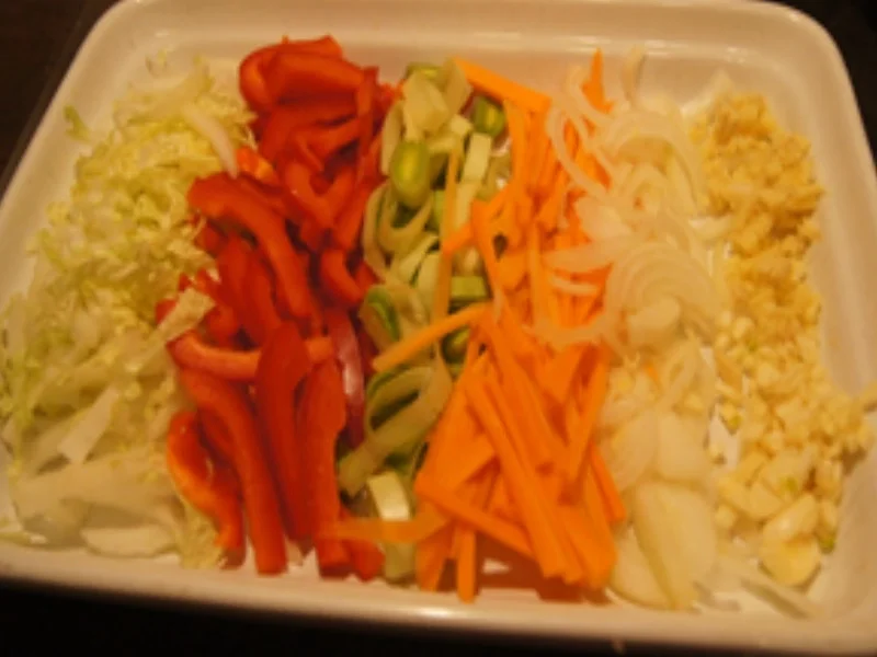 Rezept: Wok-Gemüsemix süß-sauer mit Eierstreifen und Mie-Nudeln Bild Nr. 16901 Wok-Gemüsemix süß-sauer mit Eierstreifen und Mie-Nudeln - Rezept - Bild Nr. 16901