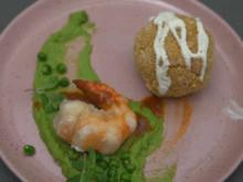 Arancini mit Krustentierschaum und Erbsenpüree - Rezept - Bild Nr. 16895