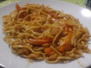 Hähnchenbrustfilet mit Wok-Gemüsemix süß-sauer, Eierstreifen und Mie-Nudeln - Rezept - Bild Nr. 16895