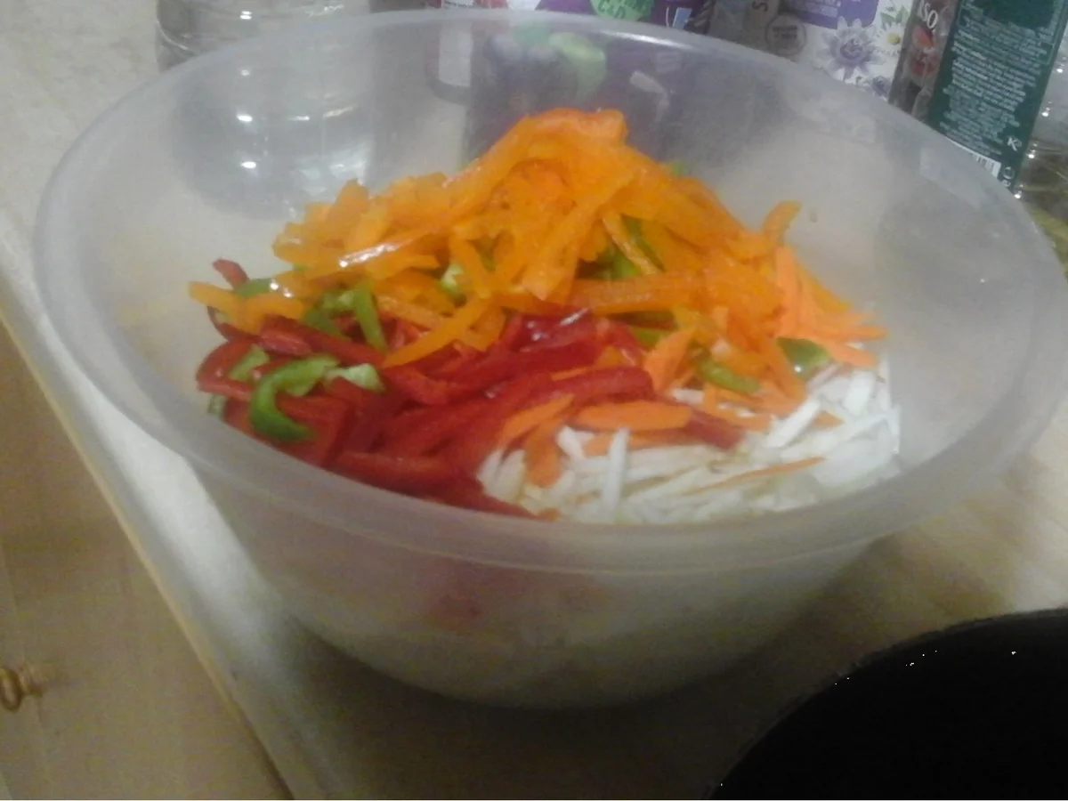 Wok-Gemüse mit Hähnchenfleisch, Ei und Basmatireis - Rezept - Bild Nr. 16897