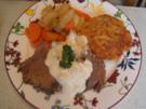 Tafelspitz mit Bouillon-Gemüse, Meerrettichsauce und Kartoffel-Bratlingen - Rezept - Bild Nr. 2