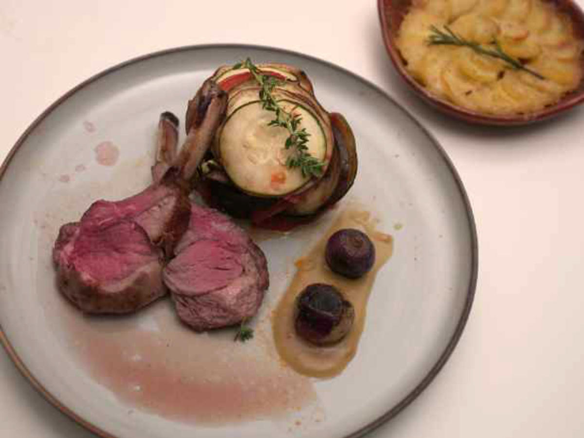 Lamm mit Gratin dauphinois und Ratatouille - Rezept - kochbar.de