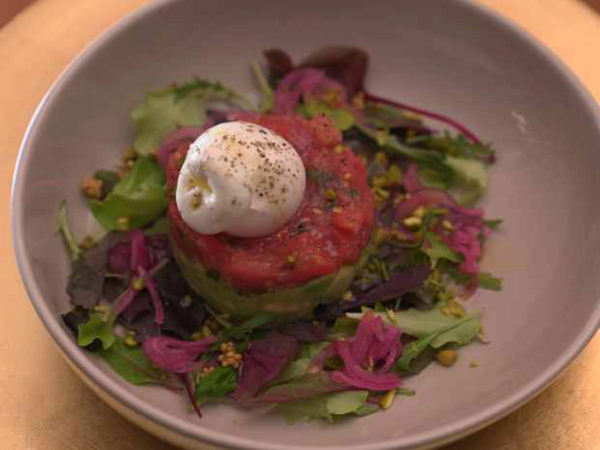 Avocado- und Tomaten-Tatar mit Burrata und Mango-Balsamico - Rezept - Bild Nr. 16934