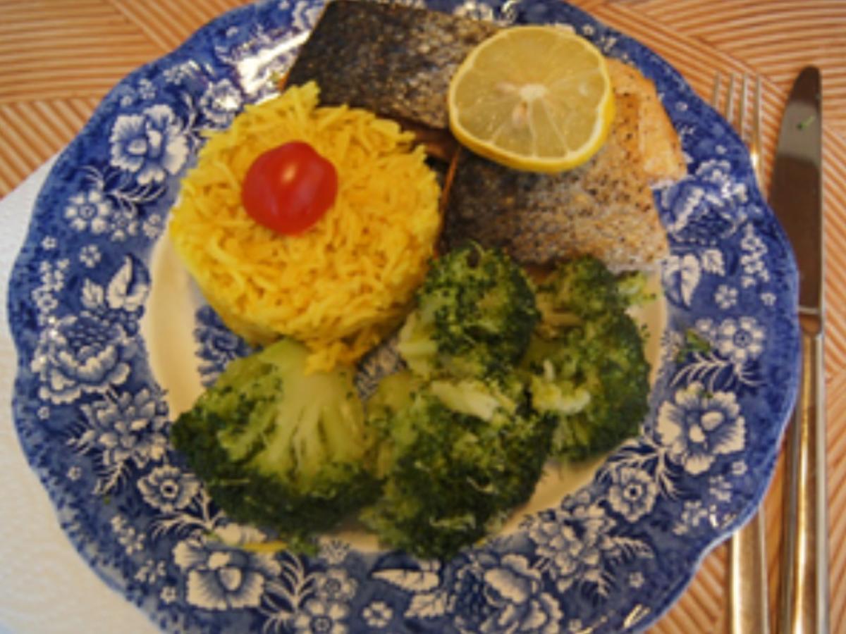 Lachsfilet mit Brokkoli und Curryreis - Rezept - Bild Nr. 7