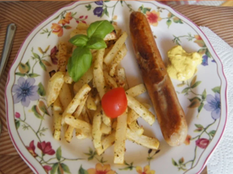 Rezept: Thüringer Rostbratwurst mit Kohlrabi-Pommes Bild Nr. 16933 Thüringer Rostbratwurst mit Kohlrabi-Pommes - Rezept - Bild Nr. 16933