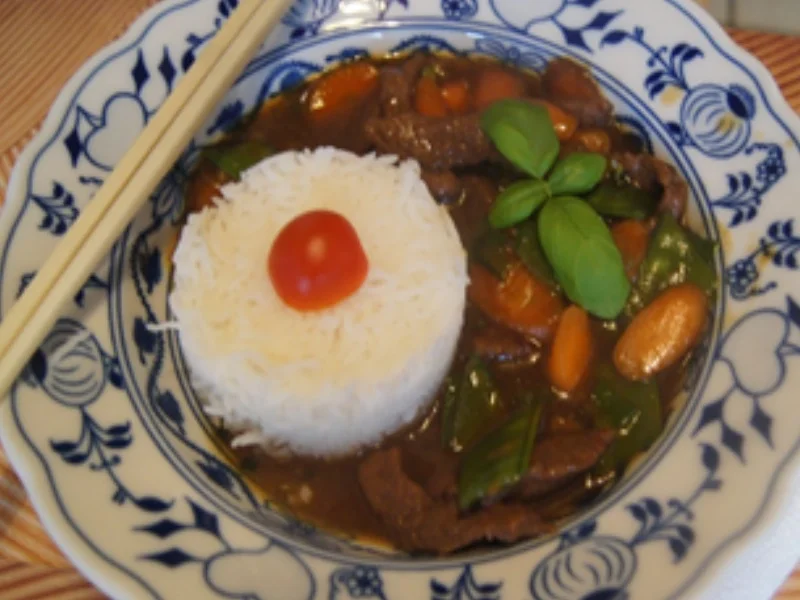 Rindfleisch mit Austernsauce und Basmatireis - Rezept - Bild Nr. 16953