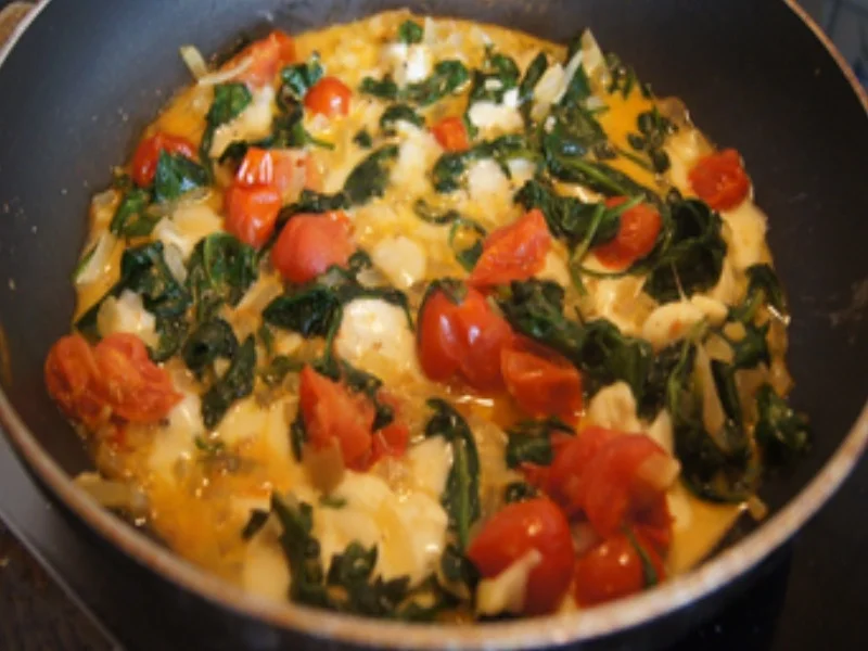 Schnitzelchen und Baby-Spinat mit Mozzarella - Rezept - Bild Nr. 16962