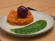 Wintermöhren mit Rote Bete und grüner Creme - Rezept - Bild Nr. 2