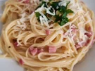 Capellini Carbonara ohne Sahne - Rezept - Bild Nr. 16954