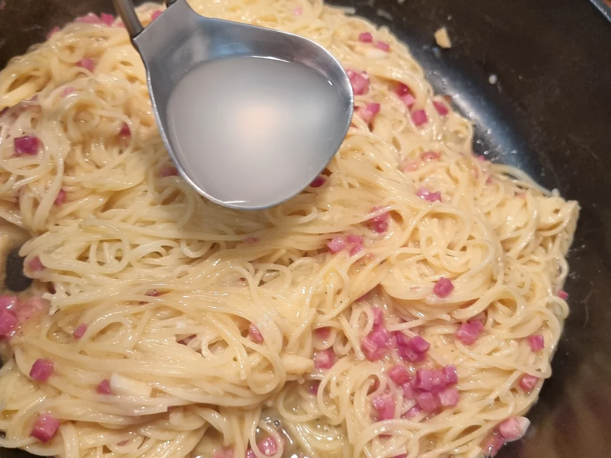 Capellini Carbonara ohne Sahne - Rezept - Bild Nr. 16964
