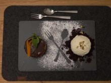 Wurzelgemüse-Nuss-Kuchen mit Schokoladendach und Vanilleeis - Rezept - Bild Nr. 16968