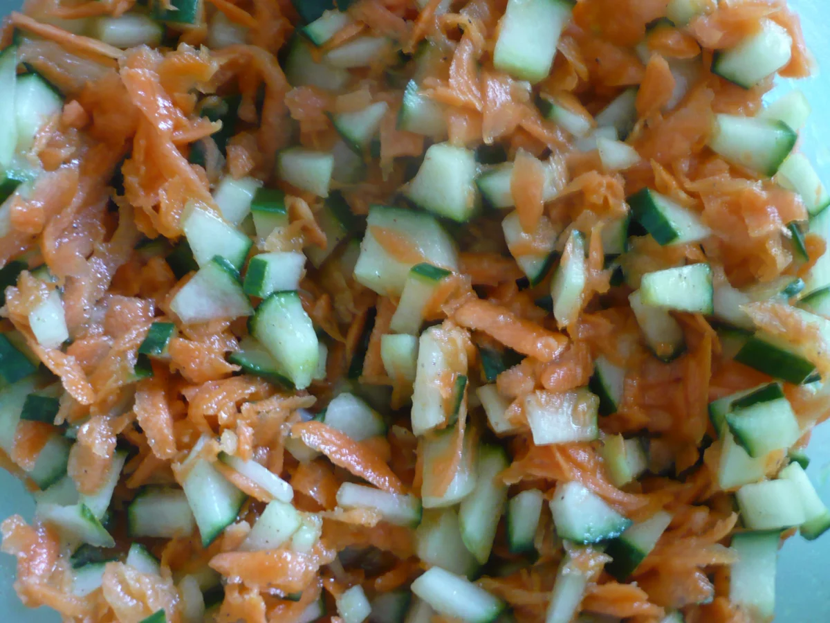 Möhren - Gurkensalat mit Kichererbsen - Rezept - Bild Nr. 16975