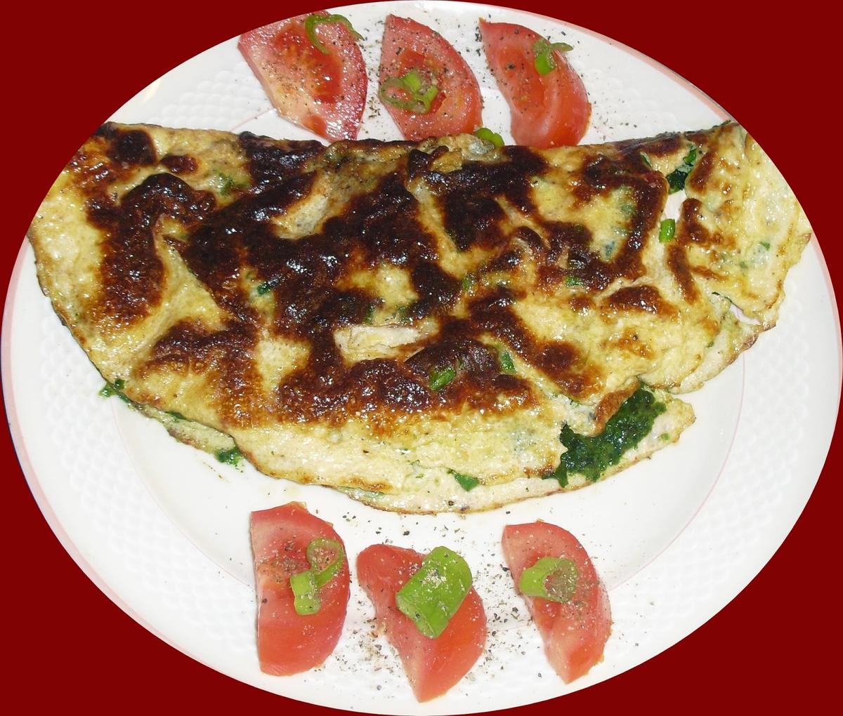 Omelette mit Spinat und Camembert - Rezept - Bild Nr. 17007