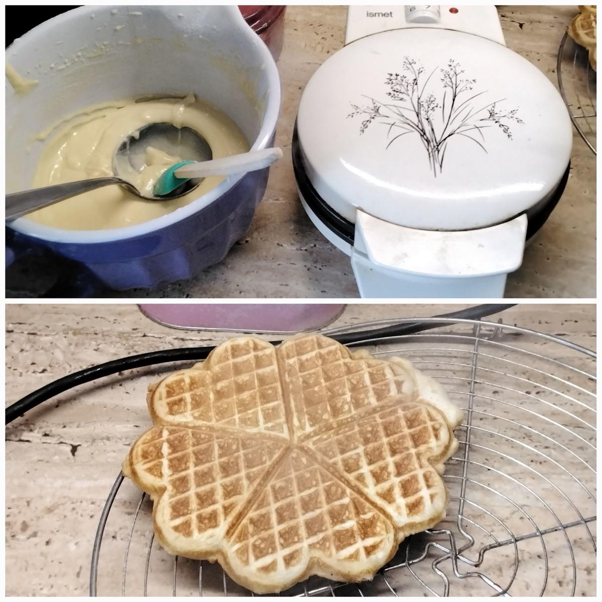 Eierlikör Waffeln mit Kirschragout +Sahne - Rezept - Bild Nr. 17012