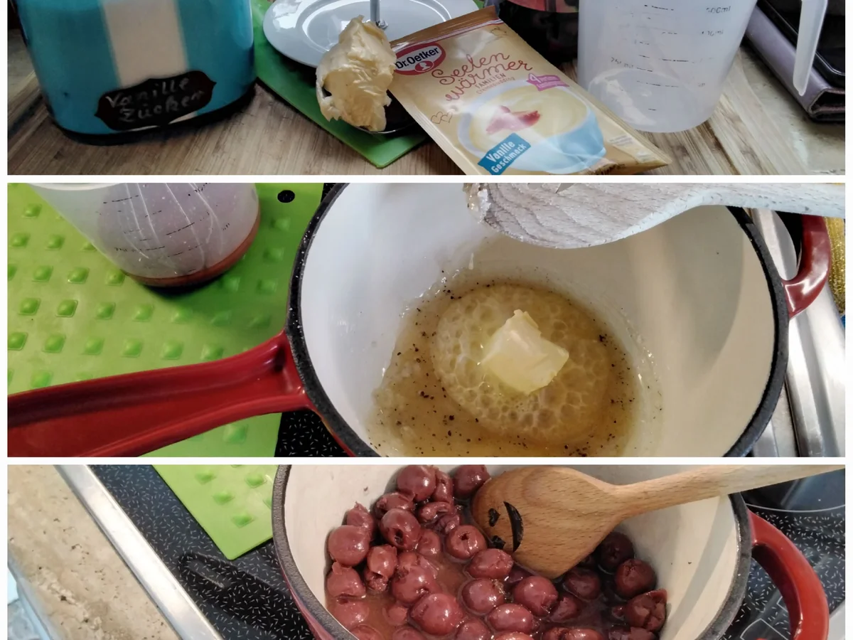 Eierlikör Waffeln mit Kirschragout +Sahne - Rezept - Bild Nr. 17013