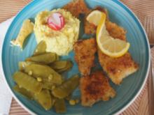 Knusper-Fischfilet mit Zuckererbsen und Rahm-Selleriestampf - Rezept - Bild Nr. 17025