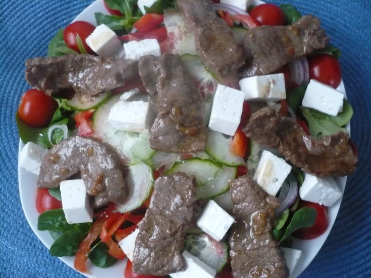 Rezept: Feldsalat mit Rinderfiletstreifen Bild Nr. 17033 Feldsalat mit Rinderfiletstreifen - Rezept - Bild Nr. 17033